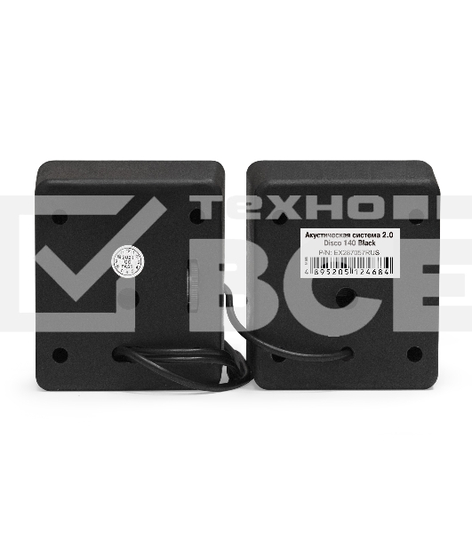 Акустическая система 2.0 ExeGate EX287057RUS Disco 140 Black (питание USB, 2х3Вт (6Вт RMS), 100-20000Гц, черный)