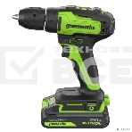 Дрель-шуруповерт Greenworks GD24DD35 аккумуляторная, 24V, б/щет, 29/35Нм,1х2Ач,ЗУ,кор [3704007CUA], фото 1