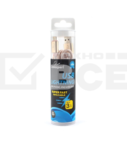 Кабель Cablexpert для Apple CC-U-APUSB02Gd-1.8M, AM/Lightning, серия Ultra, длина 1.8м, золотой, блистер