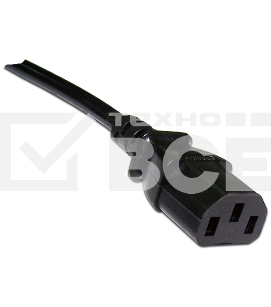 Шнур питания C13-Schuko угловая, 3х0.75, 220В, 10А, черный, 5 метров