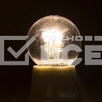 Лампа шар e27 6 LED Ø45мм - ТЕПЛЫЙ БЕЛЫЙ, прозрачная колба, эффект лампы накаливания, фото2
