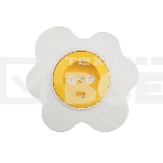 Розетка одноместная KRANZ HAPPY Яичница скрытой установки, с заземлением и защитными шторками, желтая/белая, фото 1