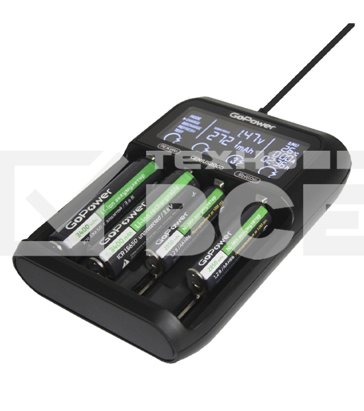 З/У для аккумуляторов GoPower Genius2000 Ni-MH/Ni-Cd/Li-ion/IMR/LiFePO4 4 слота (1/40)