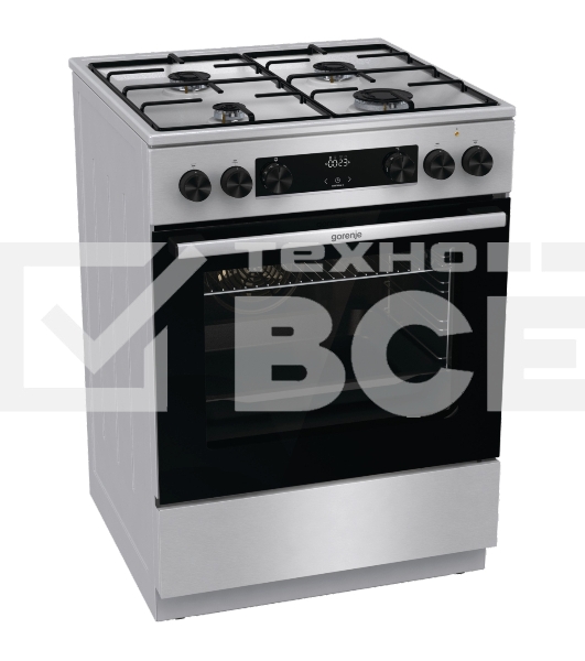 Комбинированная плита Gorenje GKS6C70XJ нержавеющая сталь (без крышки) реш.сталь