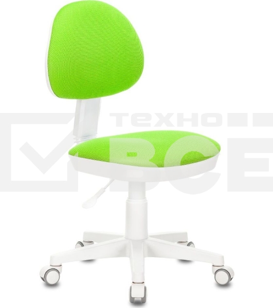 Кресло детское Бюрократ KD-3 салатовый TW-18 крестов. пластик белый