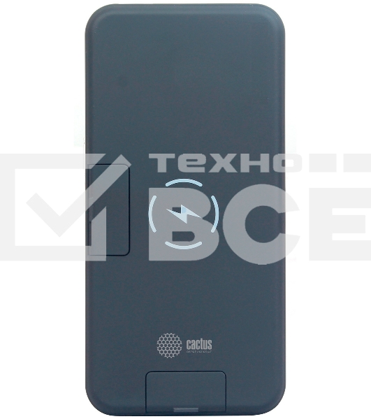 Портативный аккумулятор Cactus CS-PBFSQT-10000 Li-Pol 10000mAh 3A+3A черный 1xUSB беспроводная зарядка
