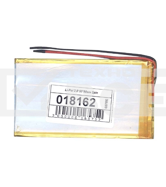 Аккумулятор Li-Pol (батарея) 3.8*50*90мм 2pin 3.7V/1600mAh