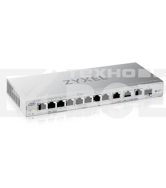 Мультигигабитный Smart L2 коммутатор Zyxel XGS1250-12, 8xGE, 3x1/2,5/5/10G, 1xSFP+, кнопка LED ECO Mode, настольный