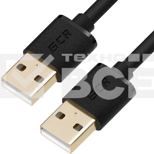 Кабель 3.0m USB 2.0, AM/AM, черный, позолоченные контакты, 28/28 AWG, экран, армированный, морозостойкий