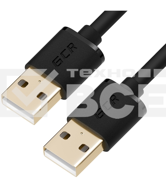 Кабель 3.0m USB 2.0, AM/AM, черный, позолоченные контакты, 28/28 AWG, экран, армированный, морозостойкий