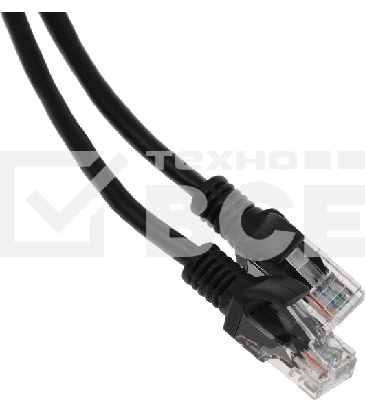 Патч-корд UTP Cablexpert кат.5e, 2м, литой, многожильный (чёрный)
