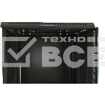 Шкаф коммутационный Hyperline (TWB-2766-SR-RAL9004) настенный 27U 600x600мм пер.дв.стал.лист 2 бок.пан. 60кг черный 1304мм, фото 1