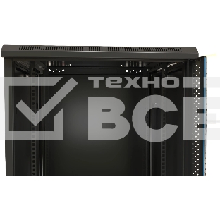 Шкаф коммутационный Hyperline (TWB-2766-SR-RAL9004) настенный 27U 600x600мм пер.дв.стал.лист 2 бок.пан. 60кг черный 1304мм