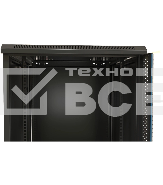 Шкаф коммутационный Hyperline (TWB-2766-SR-RAL9004) настенный 27U 600x600мм пер.дв.стал.лист 2 бок.пан. 60кг черный 1304мм