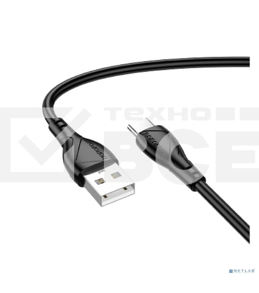 Дата-кабель BOROFONE BX121/USB кабель Type-C/1m/3A/черный