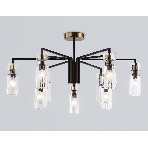 Люстра Ambrella light LH56117/9 BK/BS/CL черный/латунь/прозрачный E14*9 max 40W D765*440, фото8