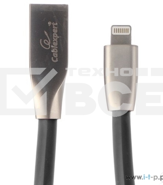 Кабель Cablexpert для Apple CC-G-APUSB01Bk-0.5M, AM/Lightning, серия Gold, длина 0.5м, черный, блистер