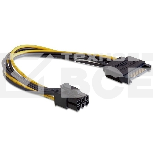 Разветвитель питания Cablexpert CC-PSU-SATA, SATA->PCI-Express 6pin, для подключения в/к PCI-Е (6pin) к б/п ATX