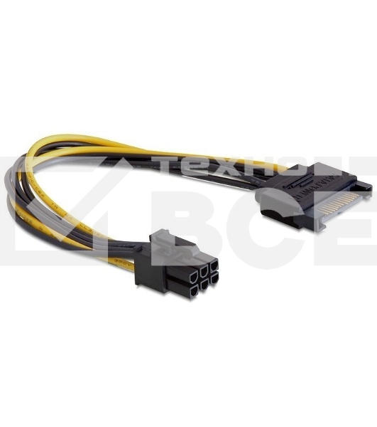 Разветвитель питания Cablexpert CC-PSU-SATA, SATA->PCI-Express 6pin, для подключения в/к PCI-Е (6pin) к б/п ATX