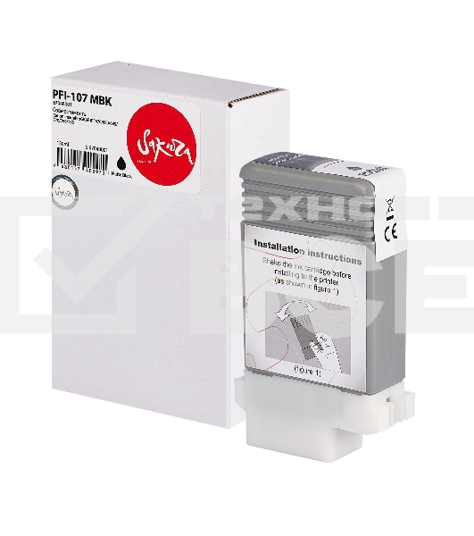 Струйный картридж Sakura 6704B001 (PFI-107 MBK) для Canon, черный матовый, 130 мл.