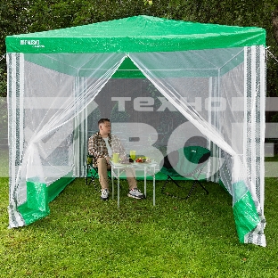 Тент садовый с москитной сеткой, 250х250/240 см, Camping// Palisad
