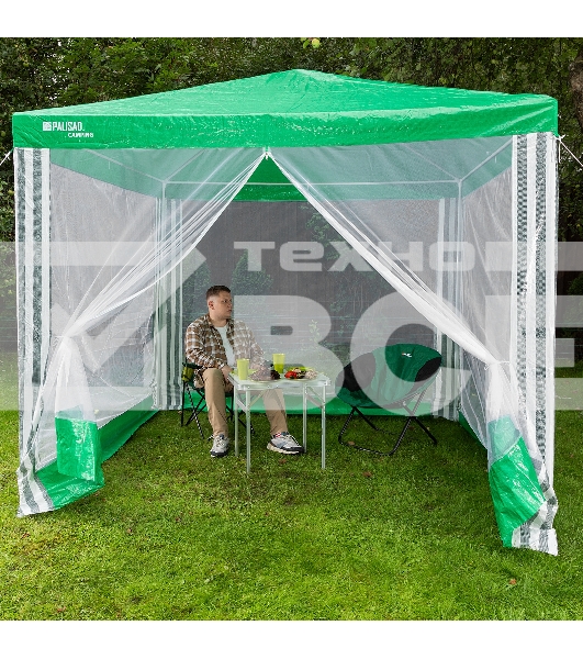 Тент садовый с москитной сеткой, 250х250/240 см, Camping  Palisad