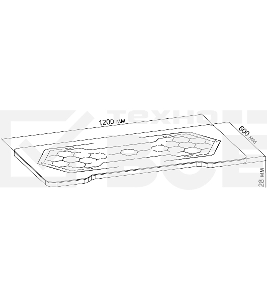 Столешница Cactus CS-DT-RGB-HEX 120x60x2.8см черный