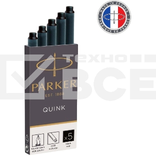 Картридж Parker Quink Z11 (CW1950382) черные чернила для ручек перьевых (5шт)