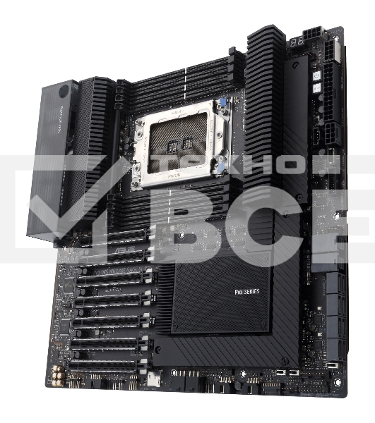 Материнская плата ASUS Pro WS WRX80E-SAGE SE WIFI, sWRX8, AMD WRX80, 8xDDR4, 8xSATA, 3xM.2, 7xPCI-E 4.0 x16, 2x 10Gb LAN, 8xUSB-A 3.2 Gen 2, 5x3.5 мм, 7.1, E-ATX
