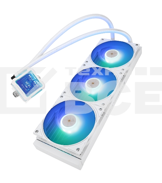 Водяное охлаждение для процессора Thermalright Frozen Warframe Pro 360 White ARGB (360mm, White, ARGB/ Fans: 3x120mm, 70.84CFM, 29.8dBA, 2000RPM/ Pump height 60mm, 23dBA, 3000RPM, Rad thickness 27mm/ S: 1200, 1700, 1851, 2011, 2066, 115X, AM4, AM5)