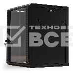 Шкаф коммутационный Hyperline (TWB-2766-GP-RAL9004) настенный 27U 600x600мм пер.дв.стекл 2 бок.пан. 60кг черный 49.9кг 1304мм, фото6
