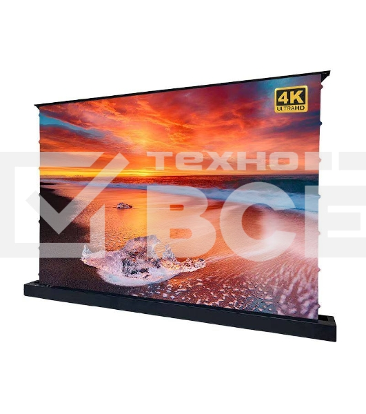 Экран S'OK для UST проектора 266x150 см, 4K, напольный c электроприводом, черный