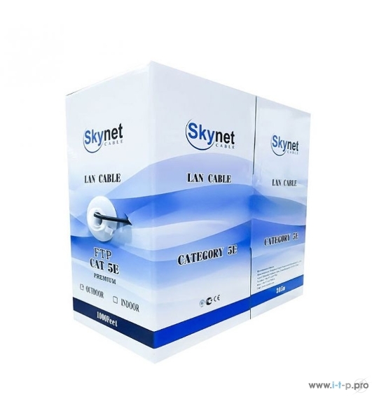 Кабель SkyNet FTP indoor, медный, FLUKE TEST, кат.5e, однож., 305 м, box, серый CSL-FTP-2-CU