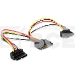 Кабель Gembird/Cablexpert Кабель питания SATA, 15см, 15pin (M)/2x15pin(F) на 2 SATA устройства, угловой разъем (CC-SATAM2F-02), фото 1