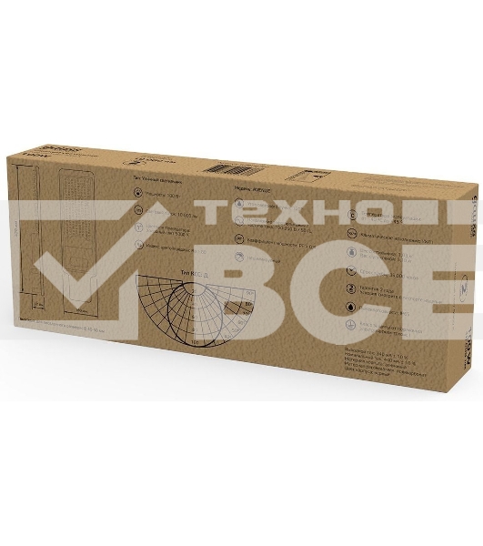 Светильник уличный Gauss Avenue 100W 10000lm 5000K 190-250V IP65 420x160x57мм черный КСС 'Д' LED