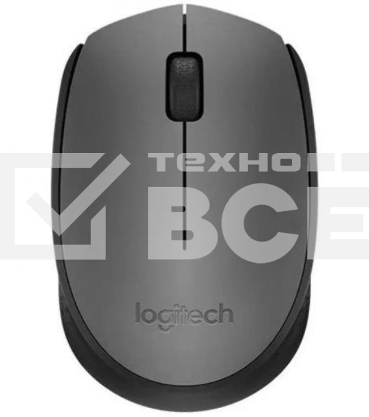 Мышь беспроводная Logitech M170 черный/темно-серый, 1000 dpi, радиоканал, USB, кнопки - 3