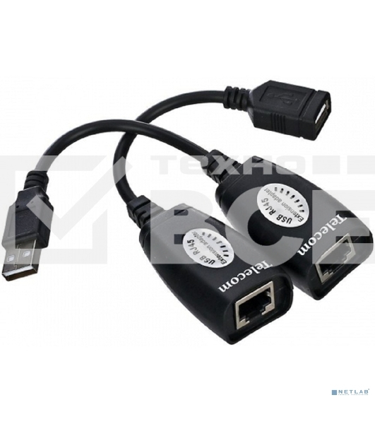 Адаптер-удлинитель USB-AMAF/RJ45, по витой паре до 45m , Telecom <TU824>