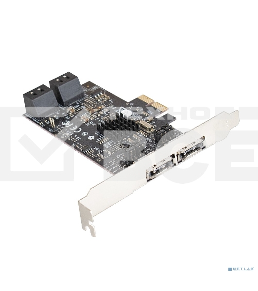 Контроллер ExeGate EXE-504 PCI-E 2.0, SATA3 RAID, 4 int+2 ext (OEM)