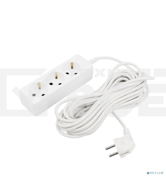Удлинитель PROconnect 3 гнезда, 10 м, 3х0.75 мм², с/з, белый