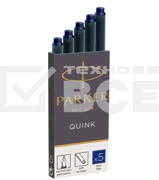 Картридж Parker Quink Z11 (CW1950384) синие чернила для ручек перьевых (5шт)