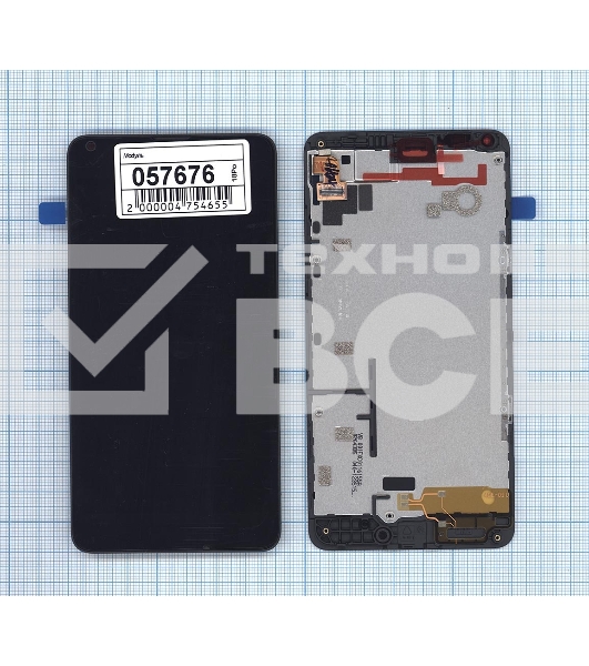 Дисплей для Microsoft Lumia 640 черный с рамкой