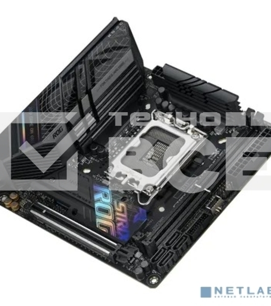 Материнская плата ASUS ROG STRIX B760-I GAMING WIFI, LGA 1700, Intel B760, 2xDDR5, 4xSATA, 2xM.2, 1xPCIe 5.0 x16, 1xHDMI, 1xDP, 1x 2.5Gb LAN, 3xUSB-A 2.0, 3xUSB-A 3.2 Gen 1, 1xUSB-C 3.2 Gen 1, 1xUSB-C 3.2 Gen 2x2, 5x3.5 мм, 7.1, Mini-ITX