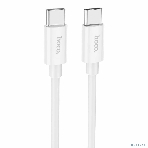 Кабель USB2.0 Hoco Type-C/Type-C, 3А, 60Вт, силиконовая оплетка, X87, 1м, белый, коробка, фото6