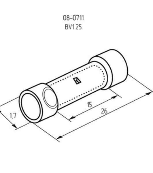 Соединительная гильза изолированная Rexant L-26 мм 0.5-1.5 мм² (ГСИ 1.5/ГСИ 0,5-1,5) красная