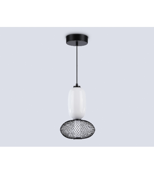Подвесной светодиодный светильник Ambrella light LH11007 BK/FR черный/белый матовый 15W 3000K D220*350