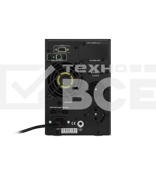 Источник бесперебойного питания PowerMan Online 1000 PLUS (1000ВА/800Вт, Online-Double conversion/LCD Display/USB/Software/RJ11/45,RS-232)