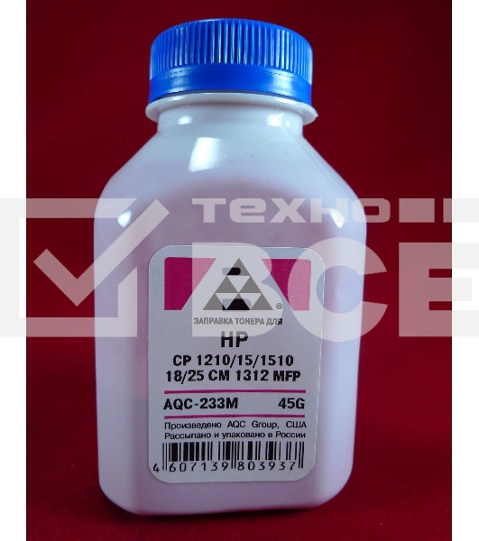 Тонер HP CP 1210/15/1510/18/25/CM 1312 MFP Magenta, (фл.45г.) AQC фас. Россия
