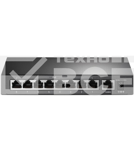 Коммутатор 9-port 10/100Mbps unmanaged switch with 8 PoE+ ports, compliant with 802.3af/at PoE, 65W PoE budget, support 250m Extend Mode, Priority mode and Isolation mode, desktop mount, plug and play.
