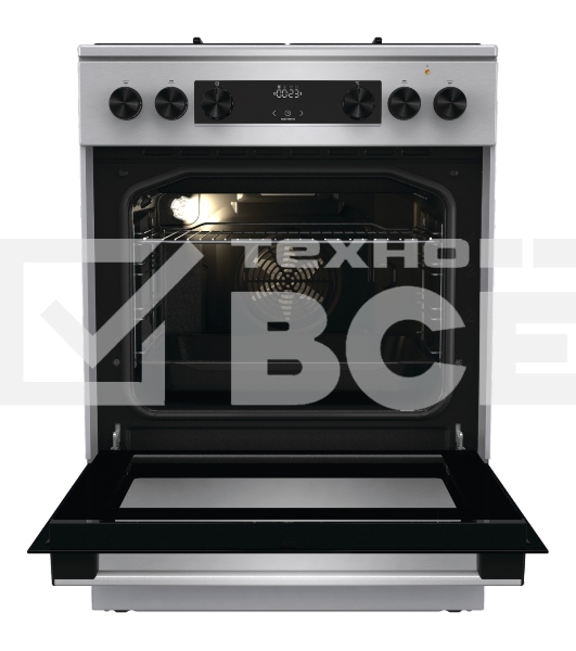 Комбинированная плита Gorenje GKS6C70XJ нержавеющая сталь (без крышки) реш.сталь