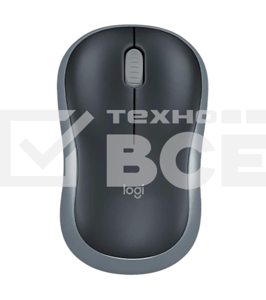 Мышь беспроводная Logitech M185 серый/черный, 1000 dpi, радиоканал, USB, кнопки - 3